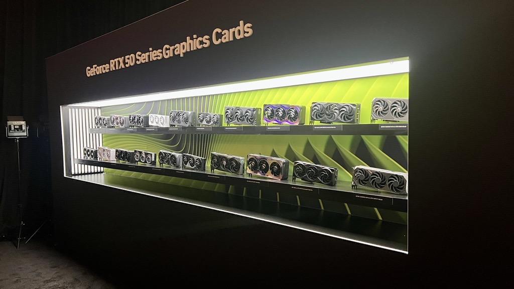a showcase of NVIDIA 50 Series GPUs